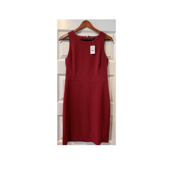 J Crew Merchantile Sheath Dress Burgundy 4 NWT - Picture 2 of 3